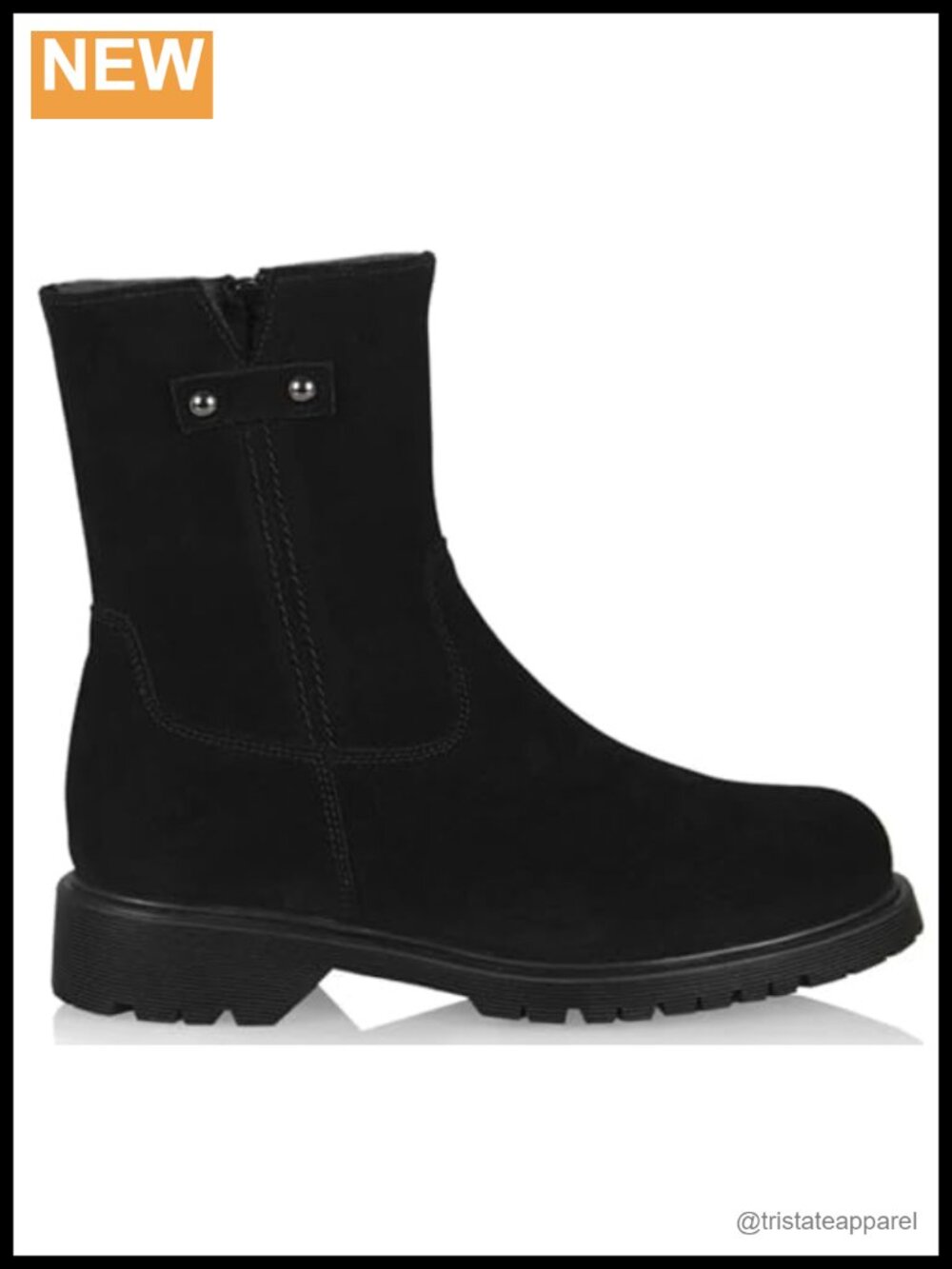 Waterproof Suede Mid-Calf Boots with Shearling Lining
